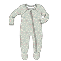 Butterfly Daisy Mint Zipper Footie