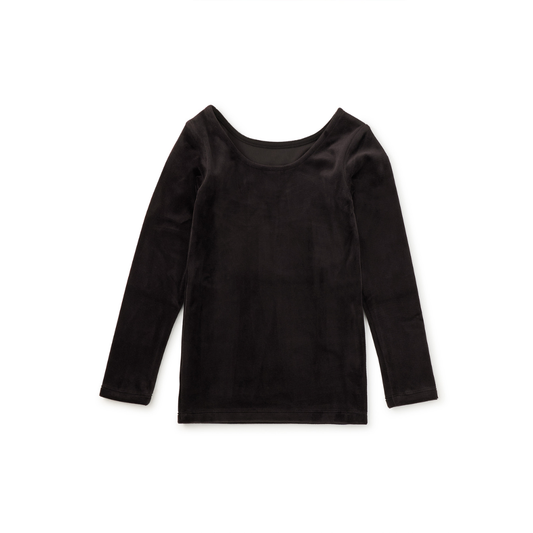 Jet Black Velour Top