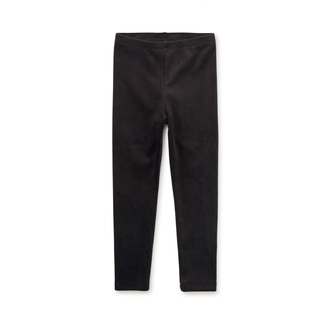 Jet Black Velour Leggings (Girls)
