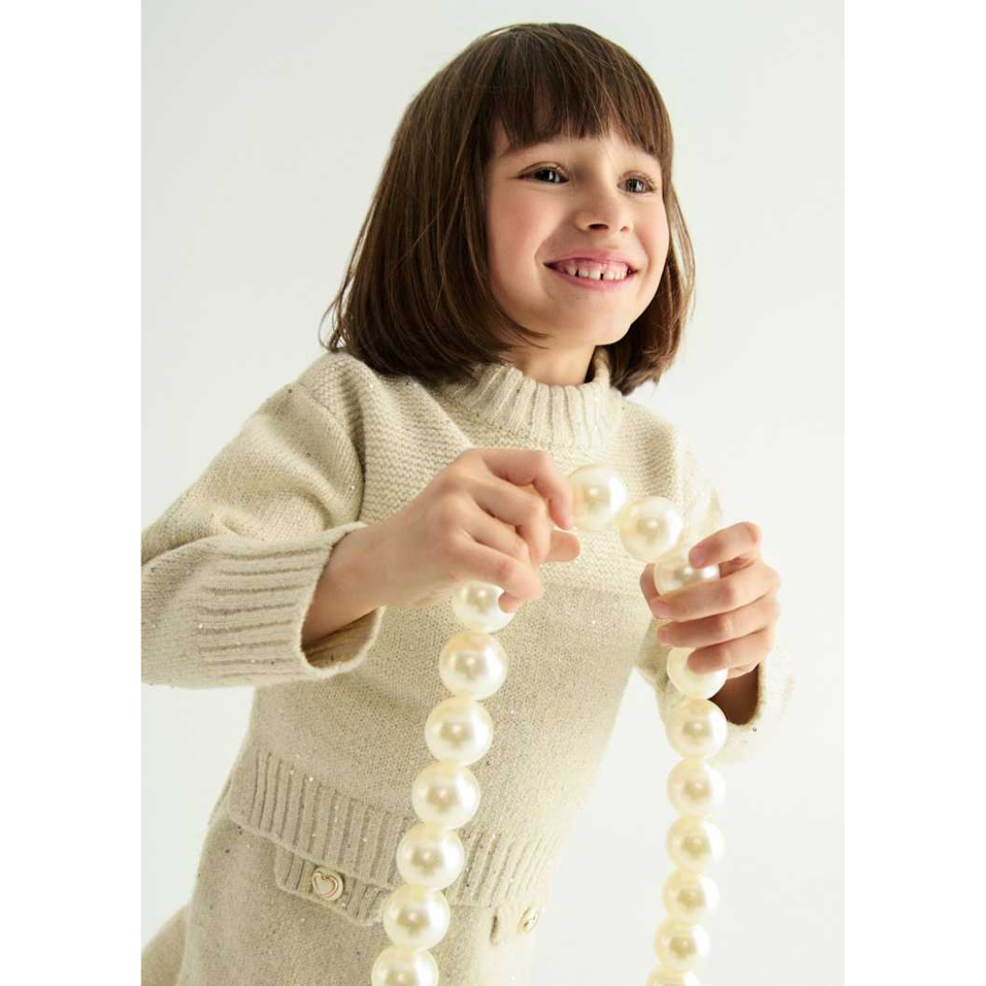 Sweater Skirt Set in Oat Glitter