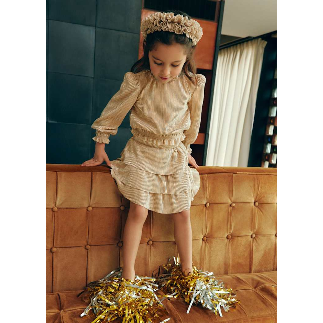 Oat Shimmer Skirt Set
