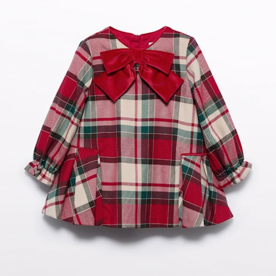 Red Plaid Bow Dress
