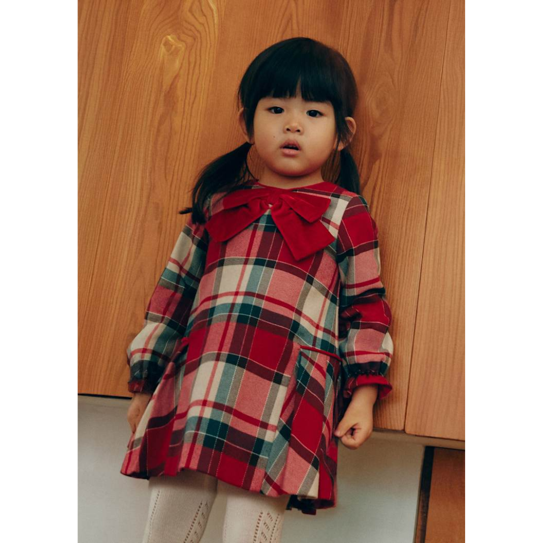 Red Plaid Bow Dress