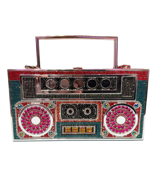 Retro Rainbow Boombox Clutch