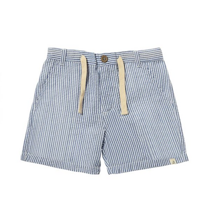 Navy White Seersucker Crew Shorts