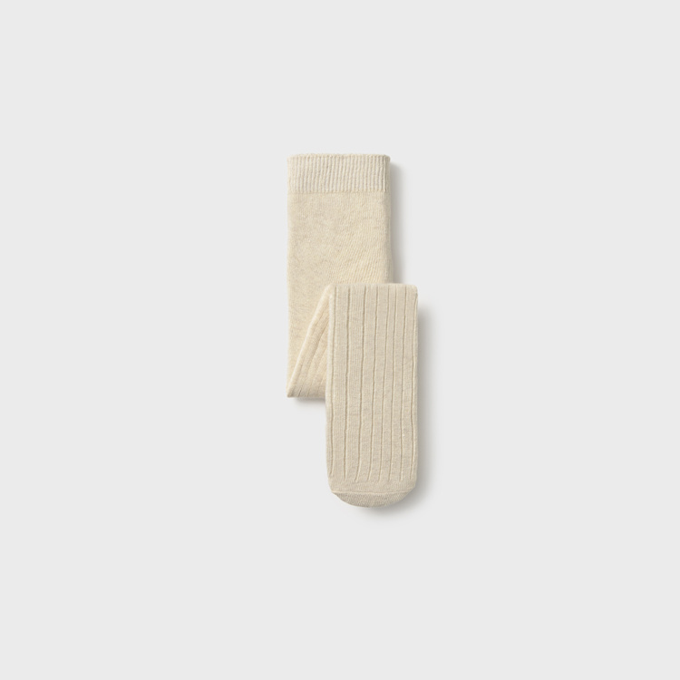 Sand Ribbed Tights
