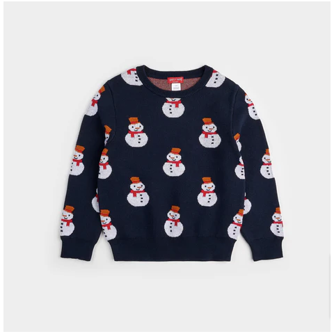 Navy Snowman Sweater