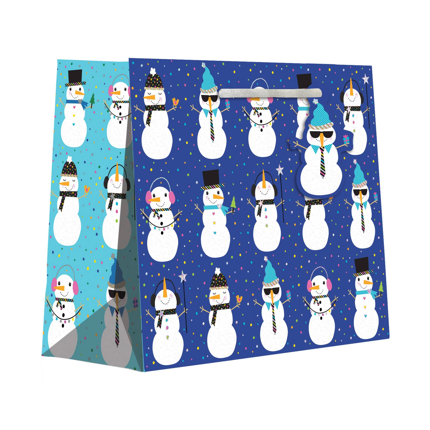 Blue Snowman Medium Tote