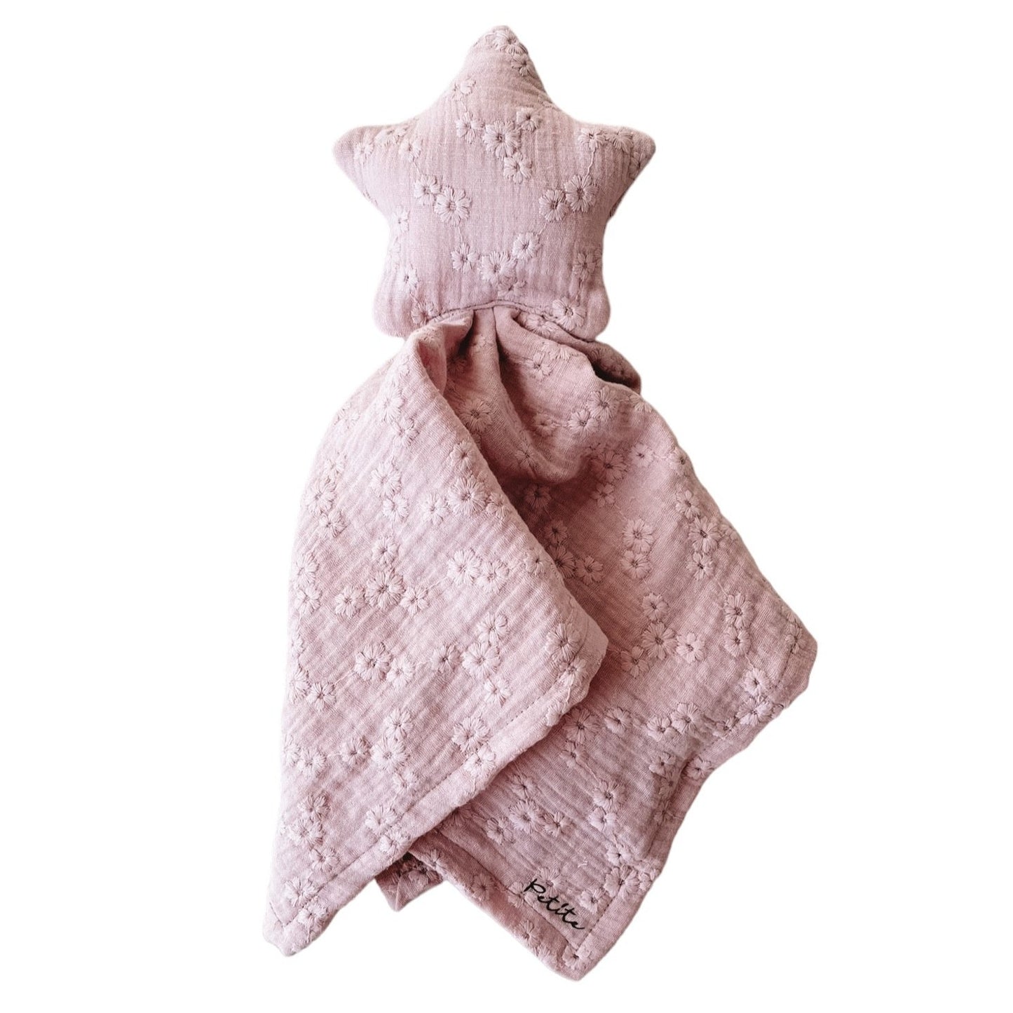 Blush Embroidered Little Star Cuddle Cloth