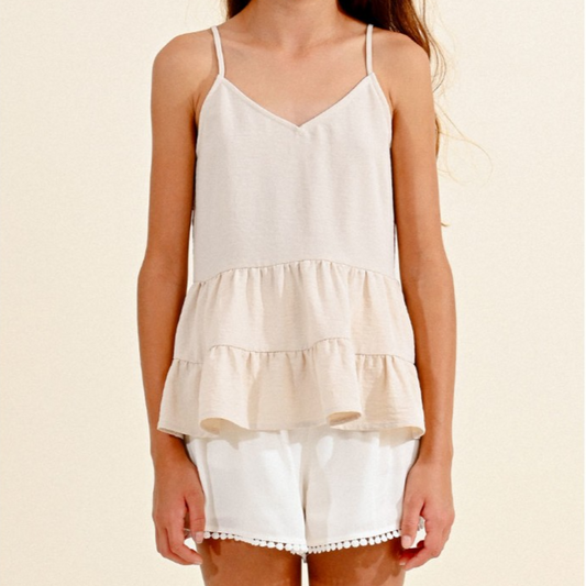 Cream Woven Tank