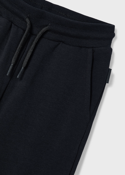 Black Fleece Joggers with Drawstring Waist