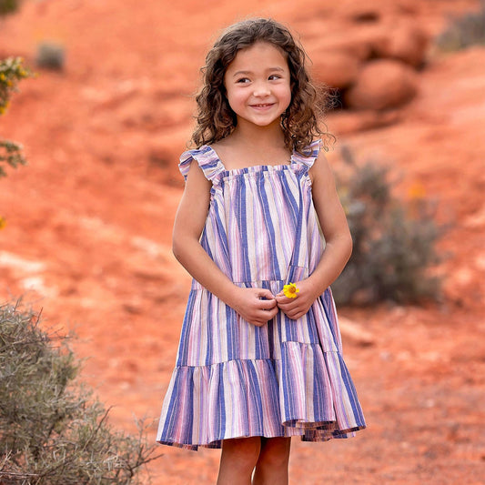 Purple Striped Riley Rose Dress