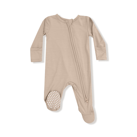Smoke Gray Zipper Footie