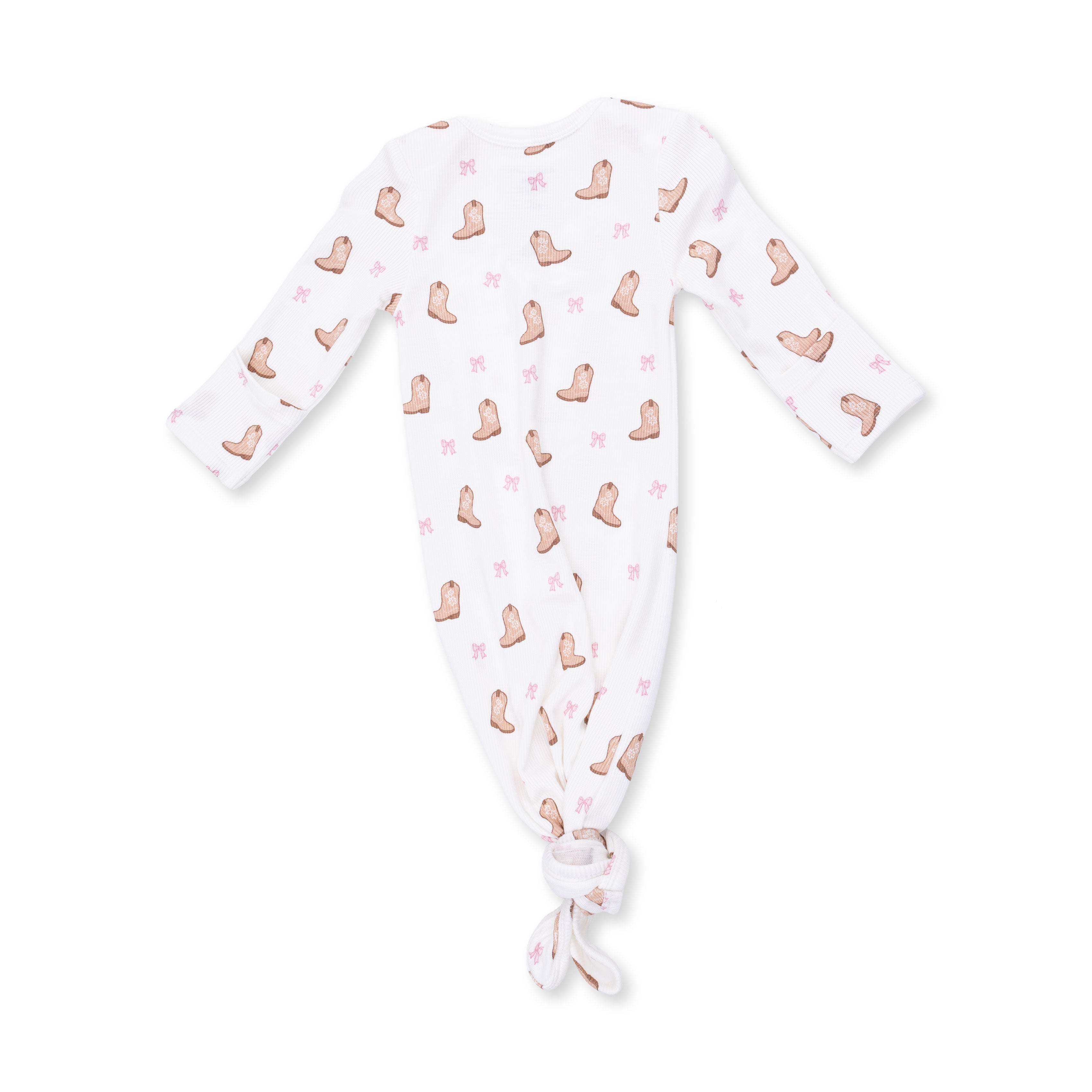 Mini Cowgirl Boots Knotted Gown & Knot Headband