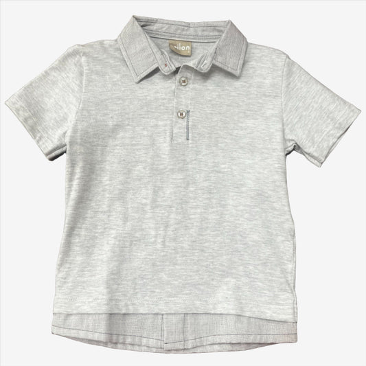 Grey Melange Sage Button Up Shirt