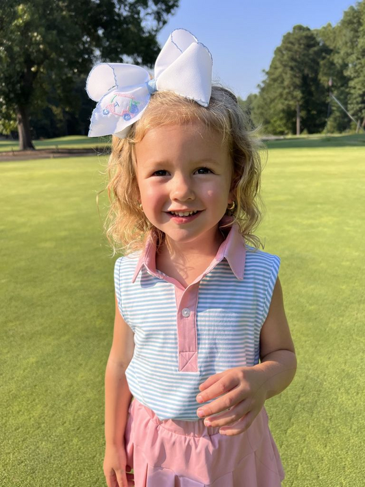 Medium Summer Embroidered Bow