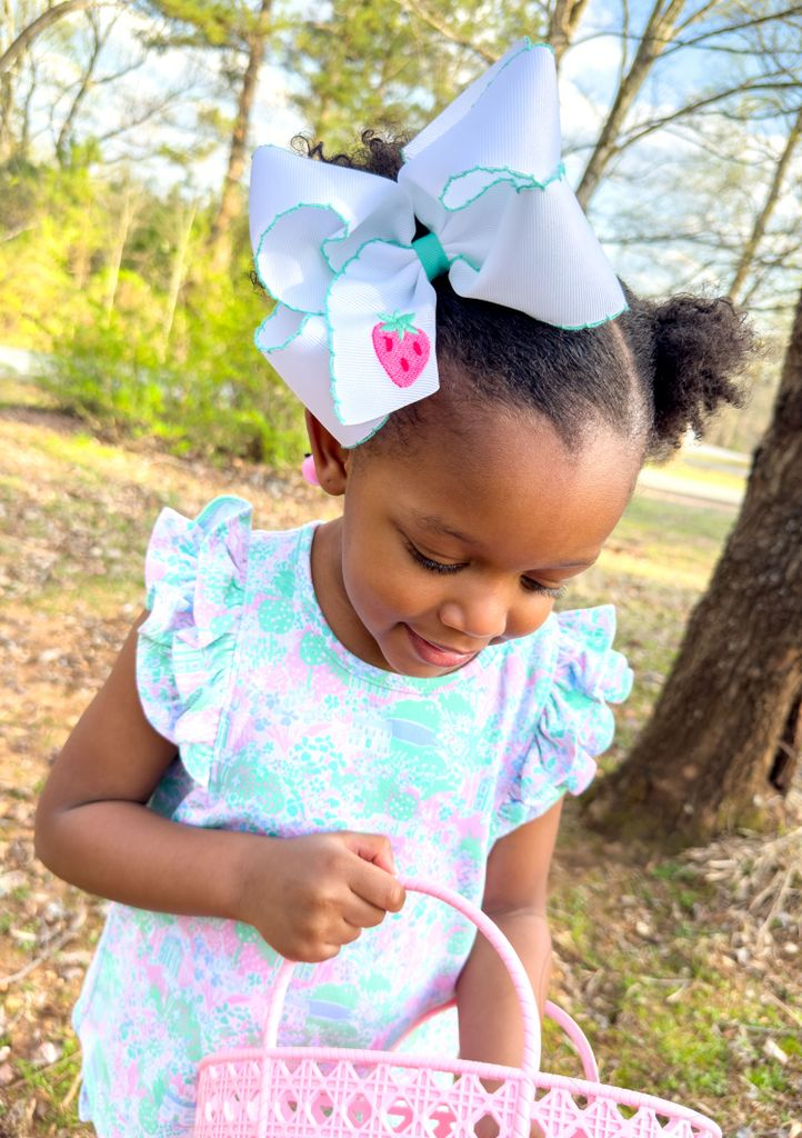 Medium Summer Embroidered Bow
