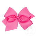 Pink Scalloped King Grosgrain Bow