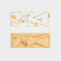 Ribbed Yellow and Lemons Headband Set