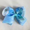 blue tie dye bow