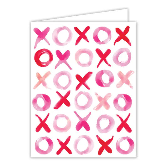 X and O Red and Pink Greeting Card