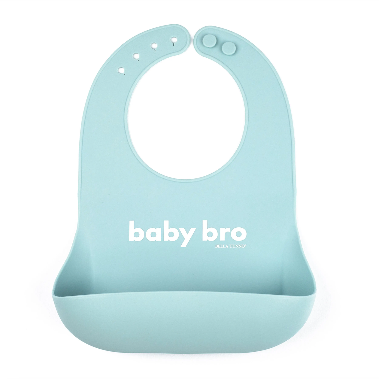 blue wonder bib with words: baby bro