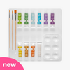 assorted paints and brushes