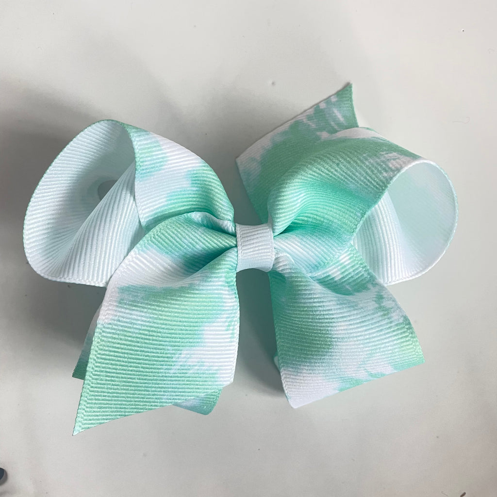 green tie dye bow