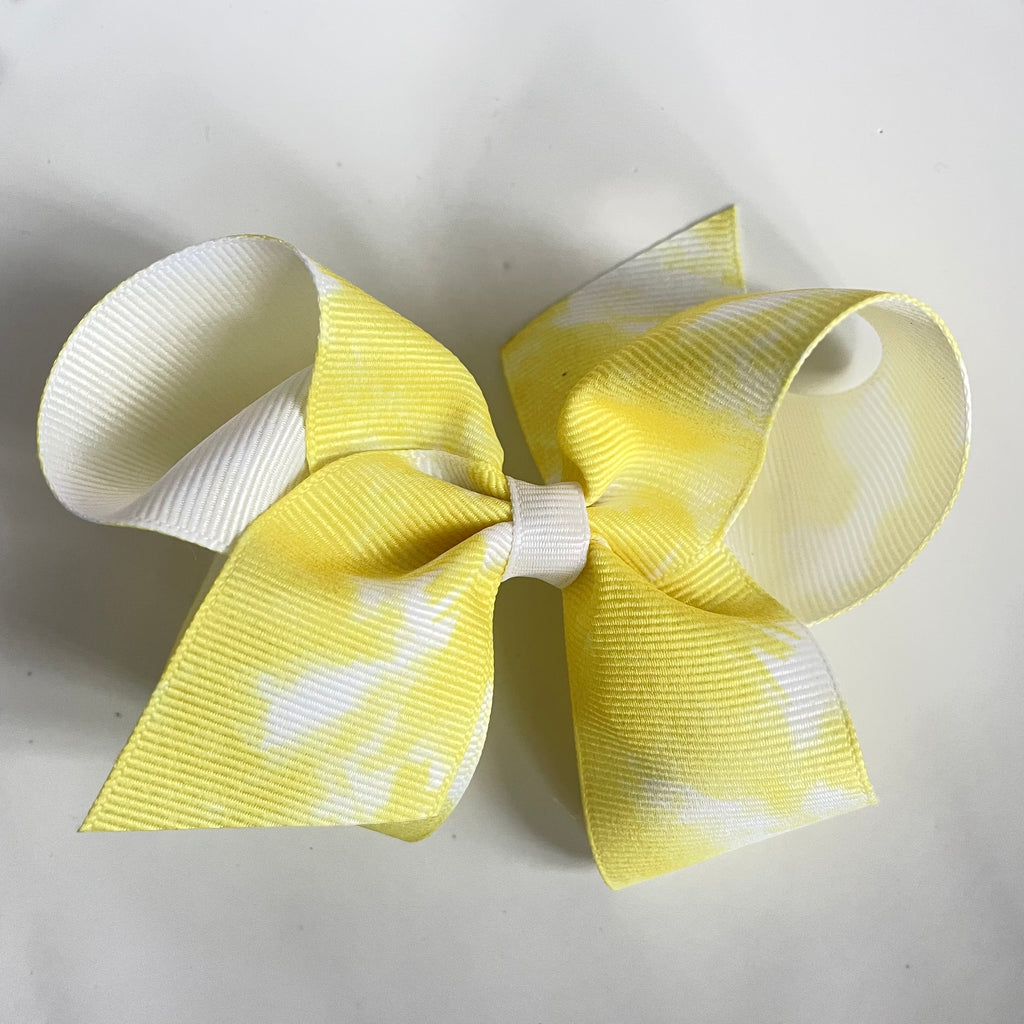 yellow tie dye bow
