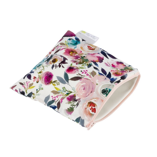 Blush Floral Reusable Snack and Everything Bag