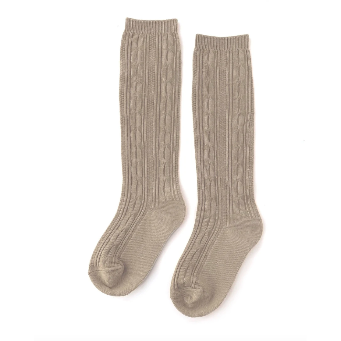 oat cable knit knee socks