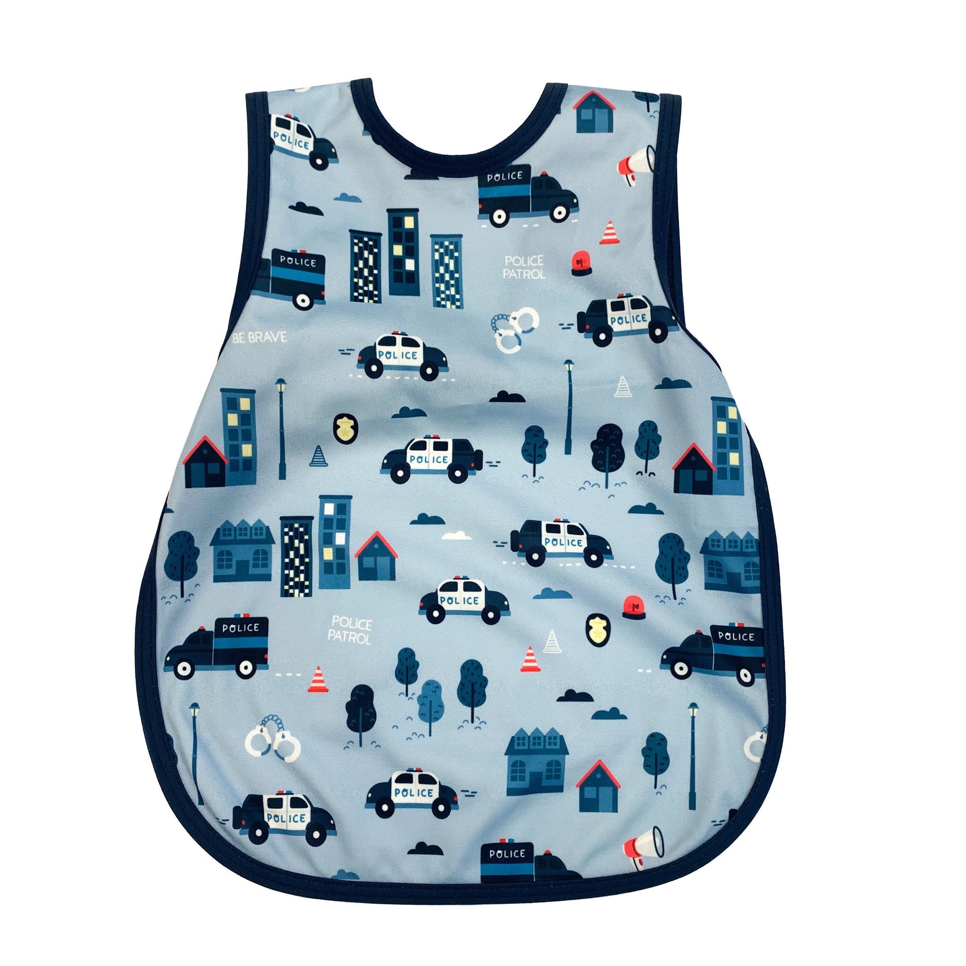 toddler bapron with police car pattern
