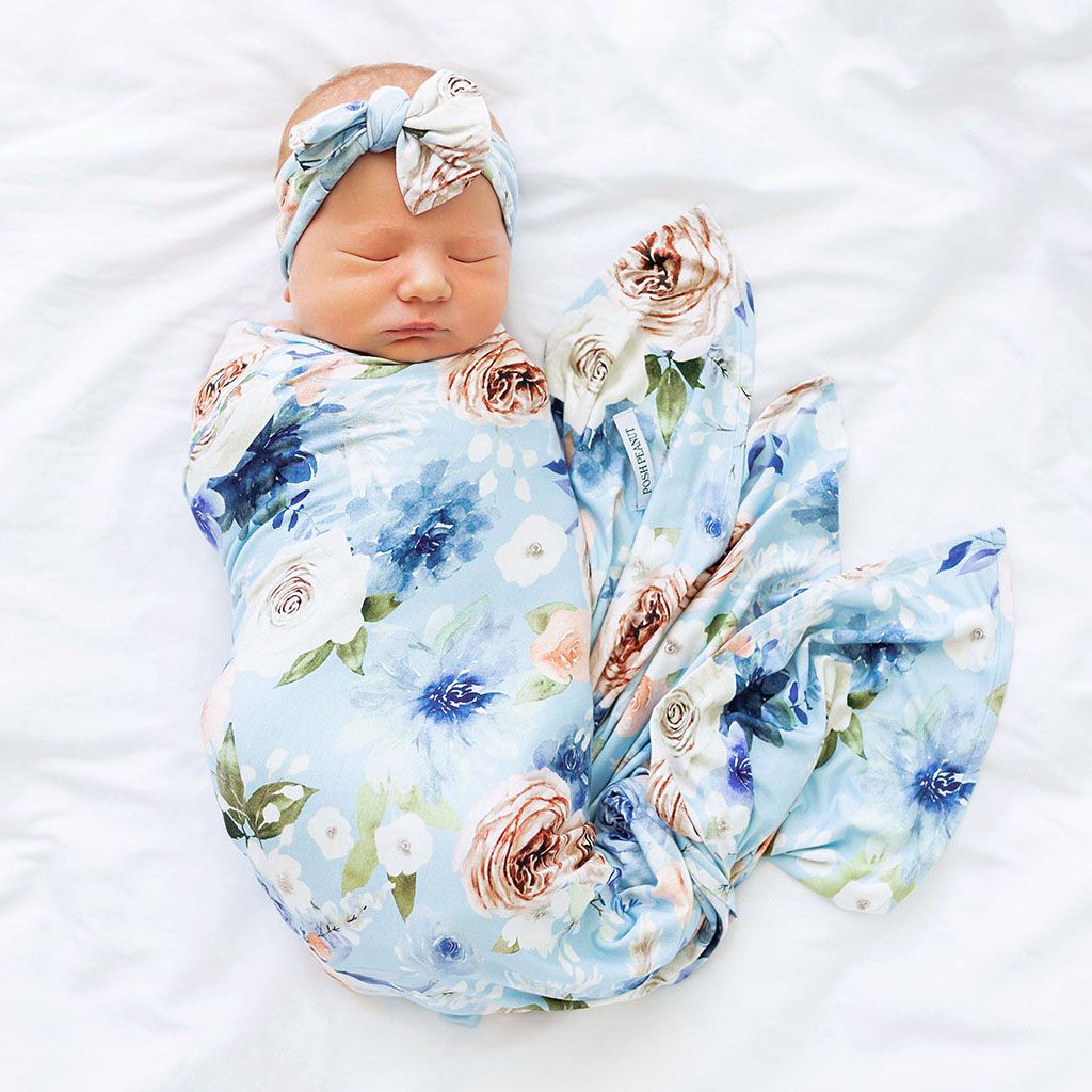 Frostine Infant Swaddle and Headwrap Set