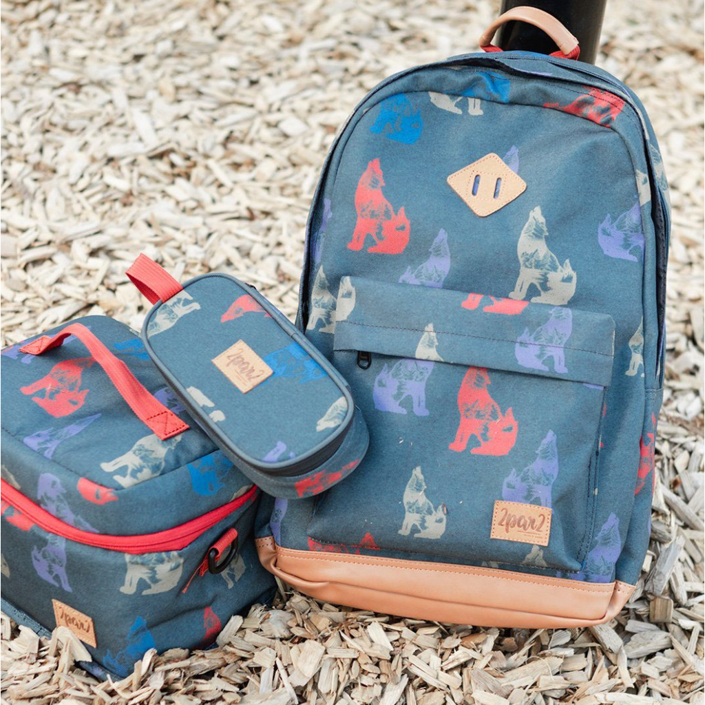 wolf pencil case with backpack