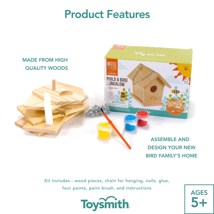 Toysmith Beetle and Bee Build a Bird Bungalow