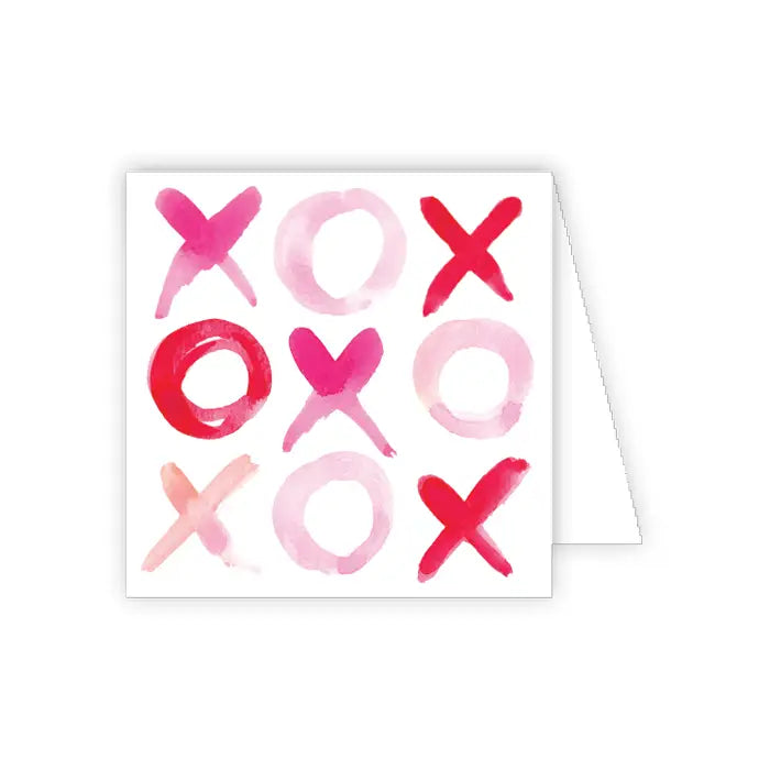 X and O Red and Pink Enclosure Card