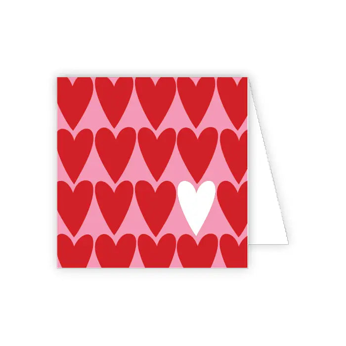 Red Hearts on Pink Enclosure Card