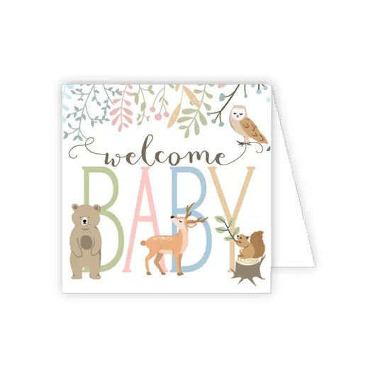 Welcome Baby Forest Animals Enclosure Card
