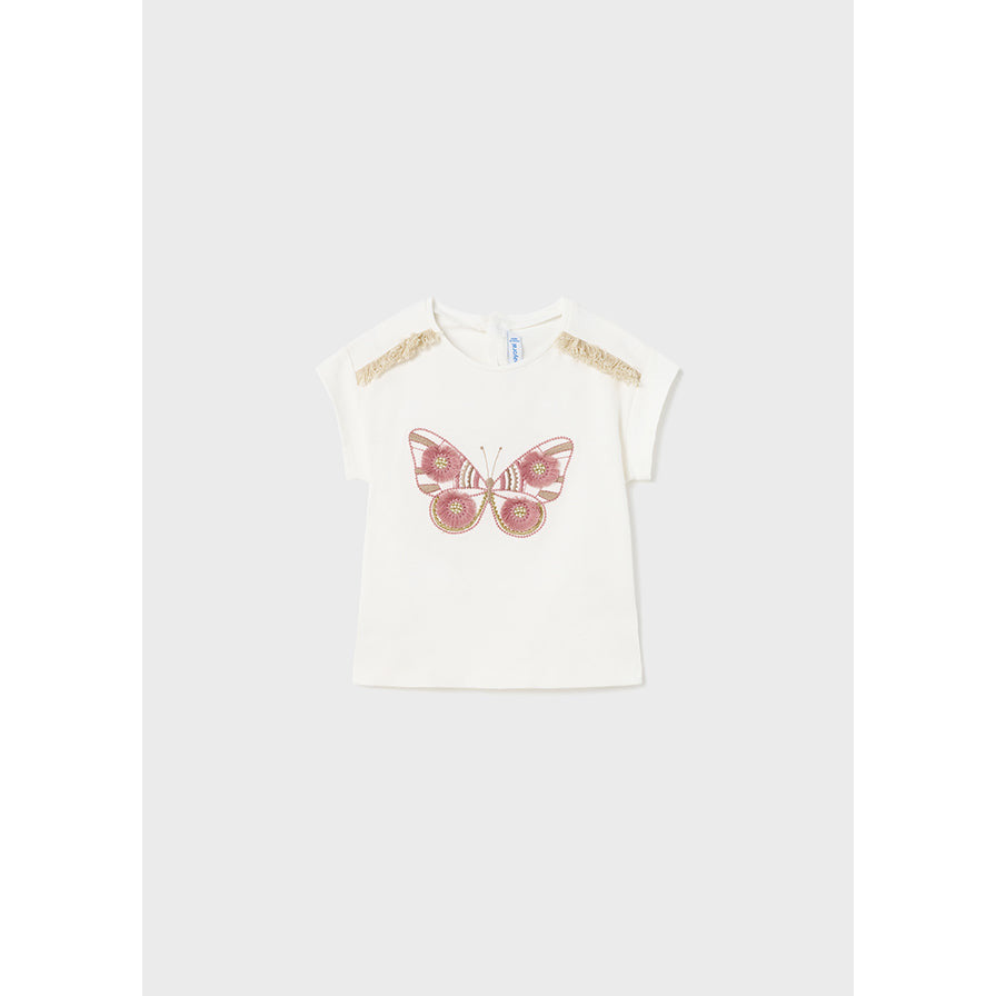 T-shirt with embroidered butterfly