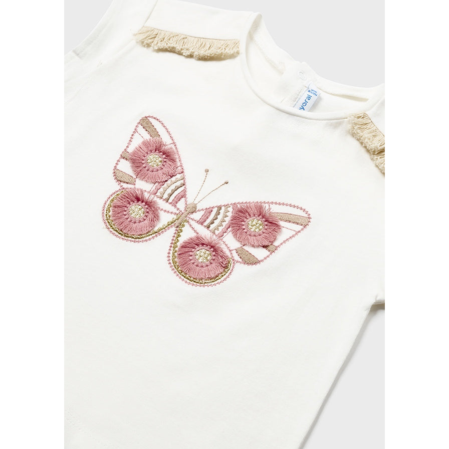 T-shirt with embroidered butterfly