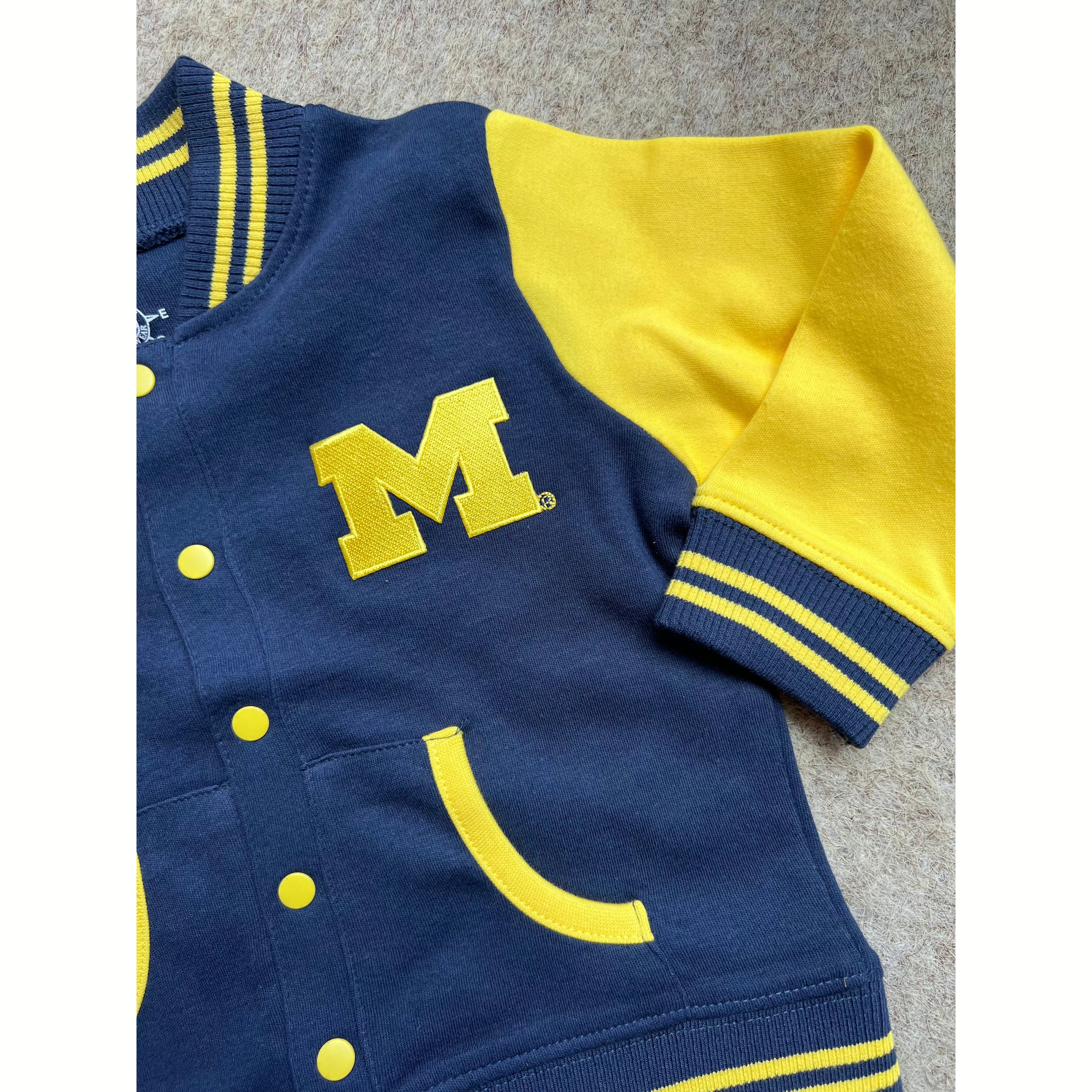 Michigan Navy Yellow Varsity Jacket (Kids)