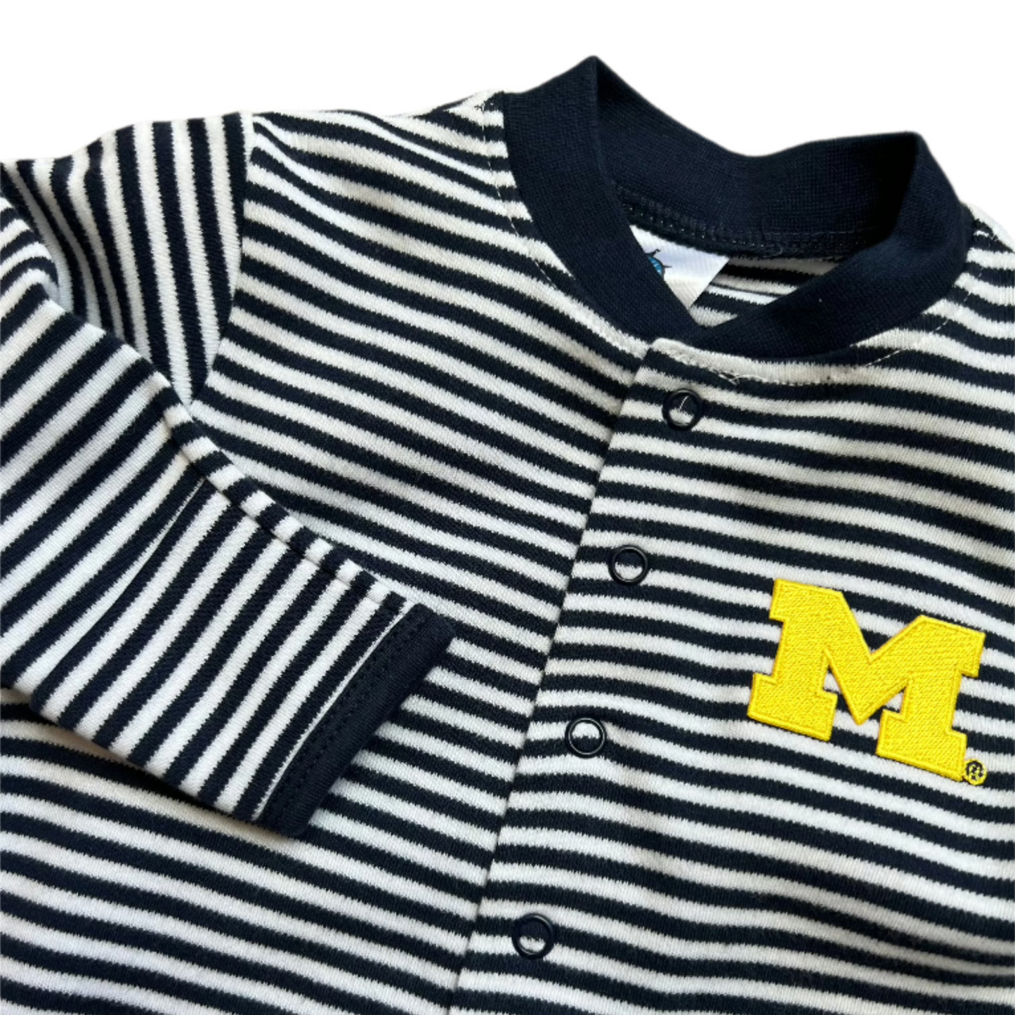 Michigan Navy White Stripe Footie