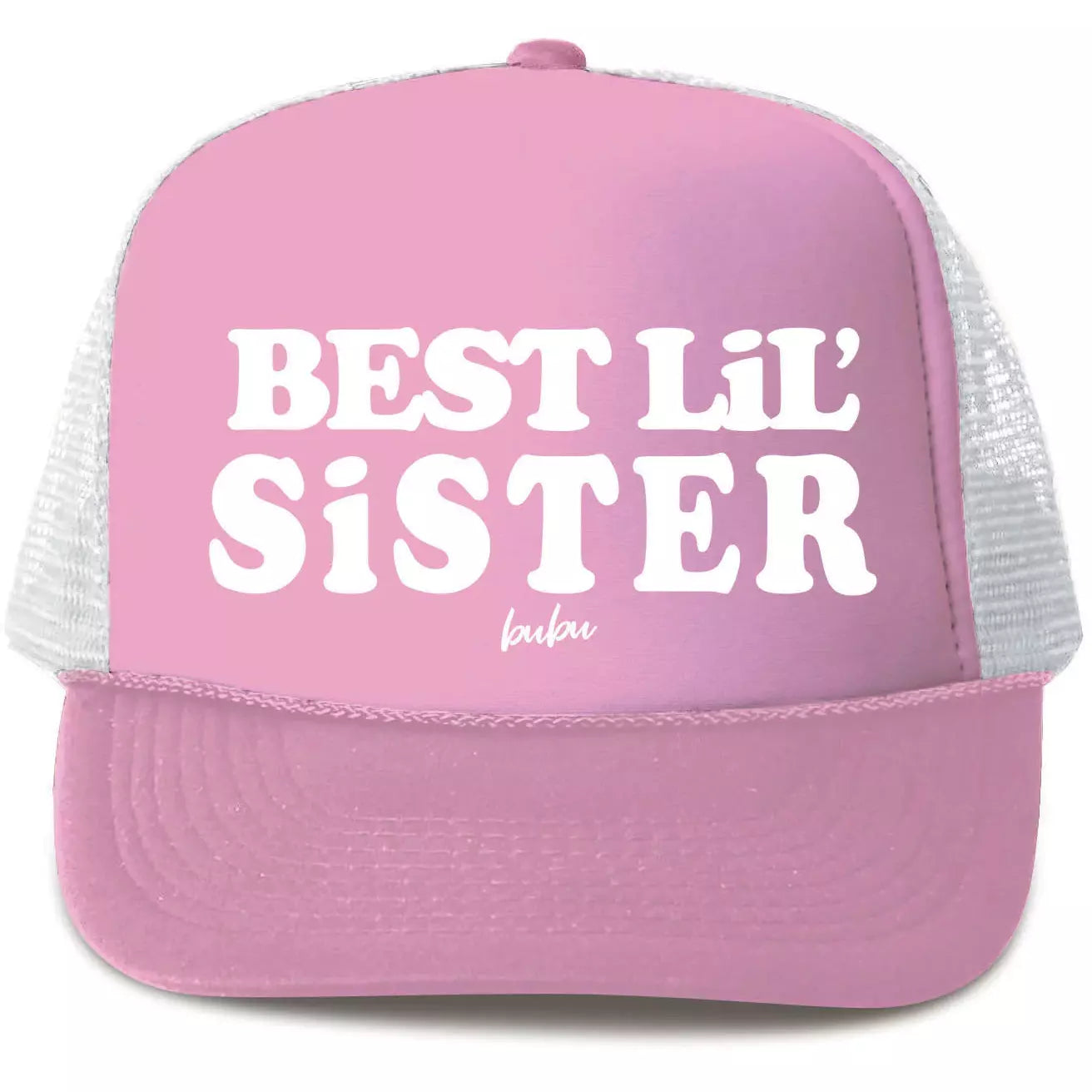 Best Lil Sister Light Pink Trucker Hat