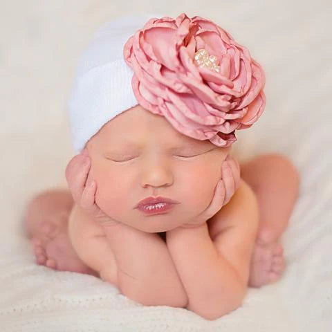 Silk Rose with Pearl Hat